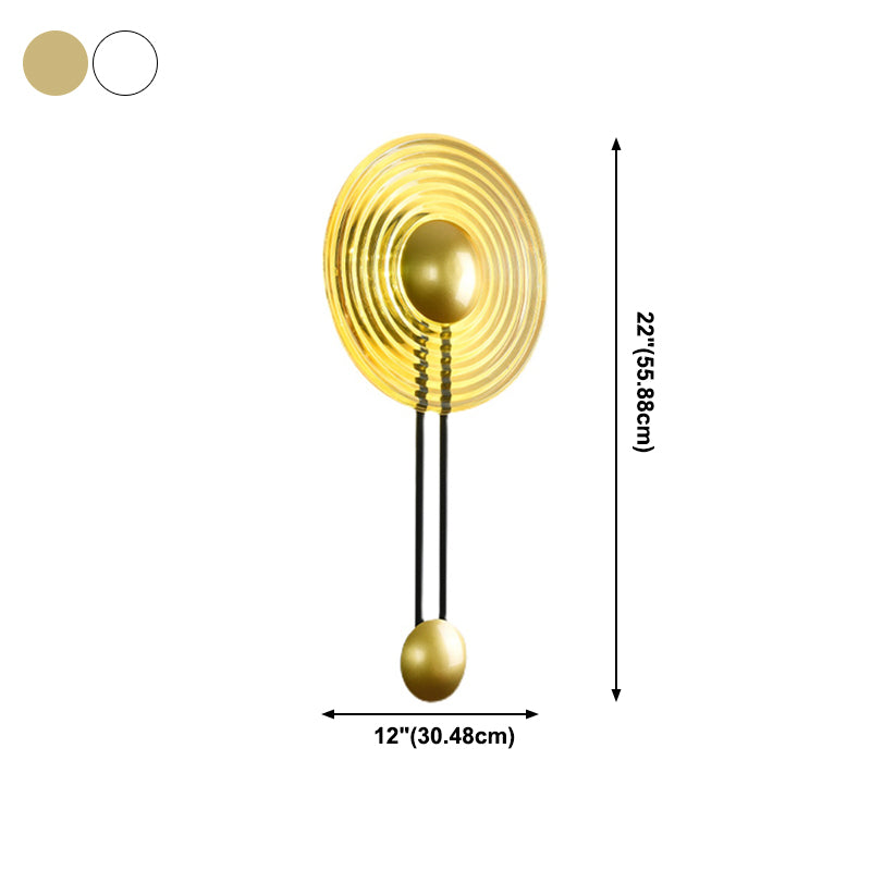 Modern Style Circular Wall Lamp Light Glass 1 Light Wall Mounted Lighting