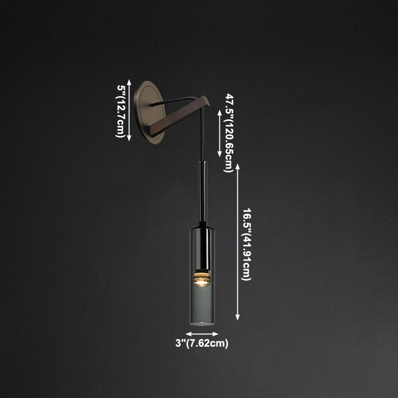 Halbzylinderform Wandleuchte moderne 1-Licht-Kristallwandmontage Leuchte in Schwarz