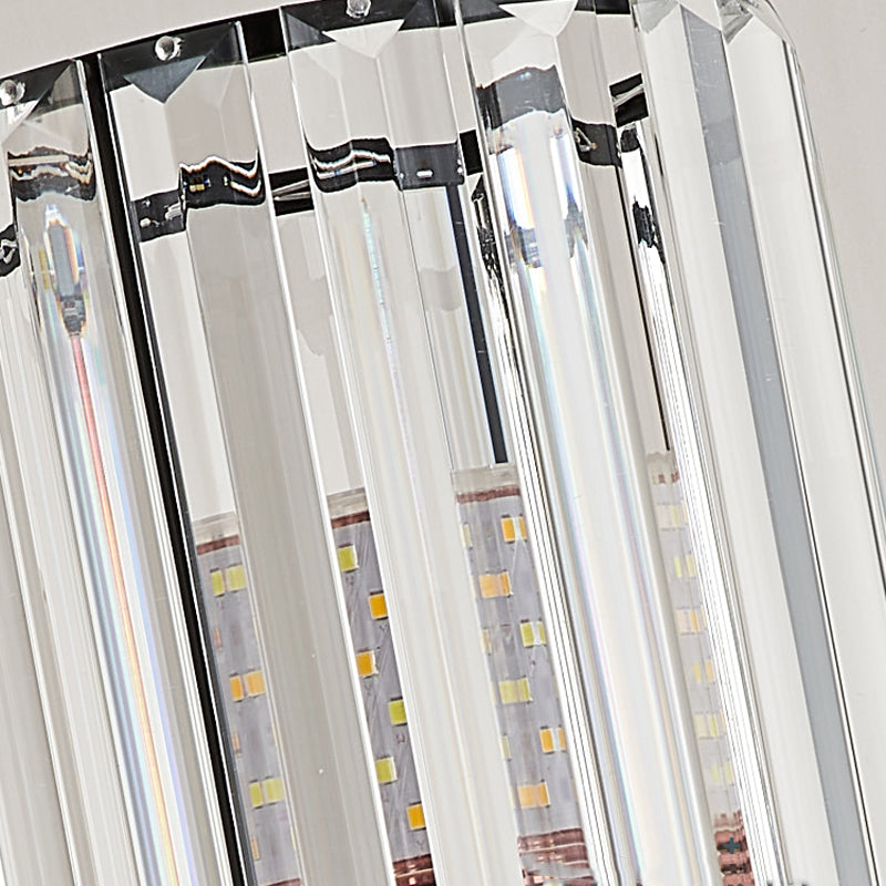 1-Light Wall Sconce Modern Style Crystal Half Cylinder Shape Wall Mount Light Fixture