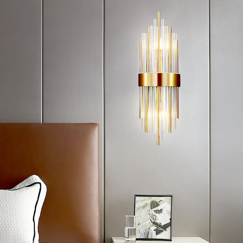 2 lichten Wand SCONCE Moderne stijl Unieke vorm Crystal Wall Mount Light Fecture in messing