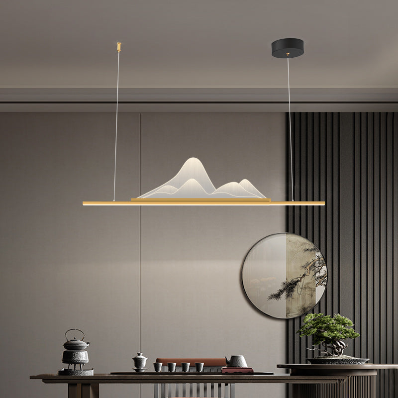 Moderne Kücheninselbeleuchtung Lineares Metall 1 Light Island Leuchte