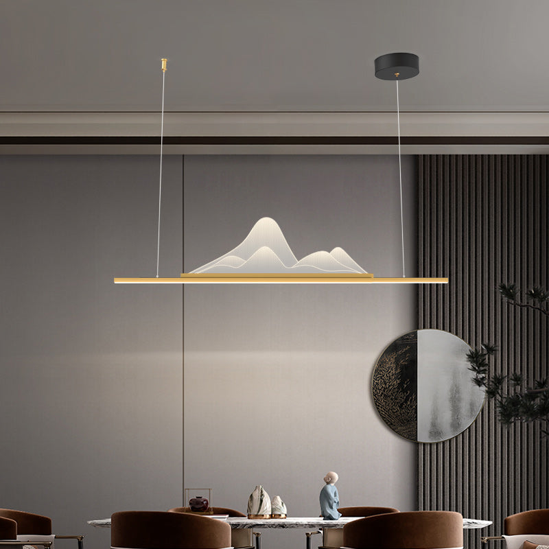 Moderne Kücheninselbeleuchtung Lineares Metall 1 Light Island Leuchte