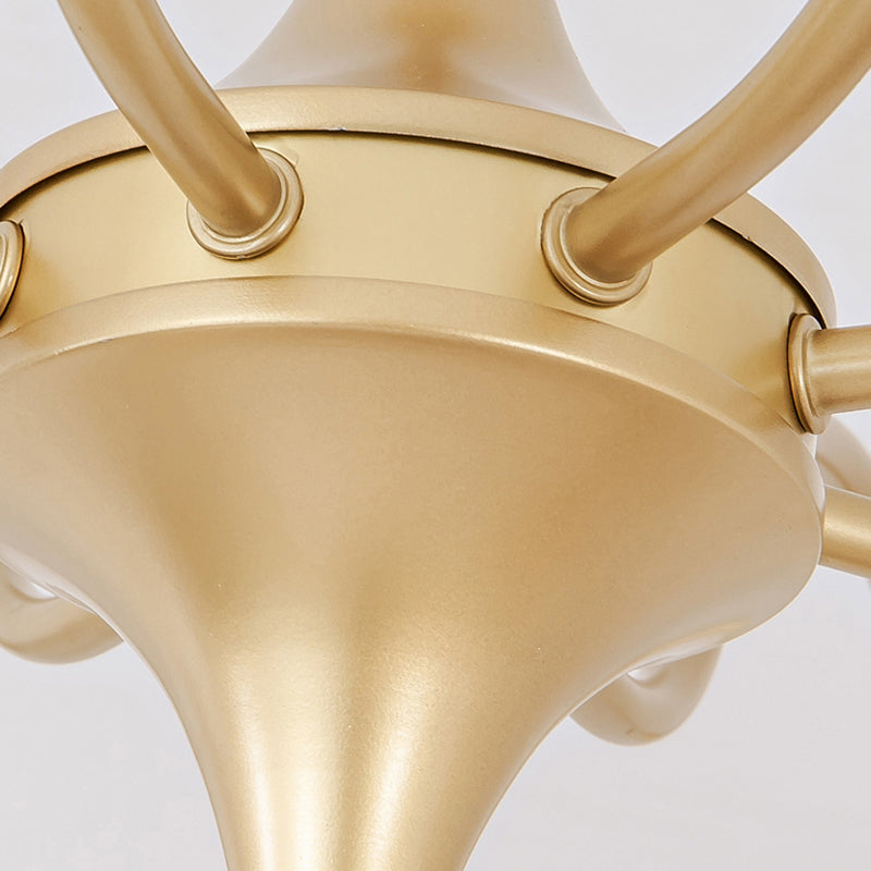 Glass Floriated Pendant Light in Modern Creative Style Lacquered Iron Chandelier for Dining Room