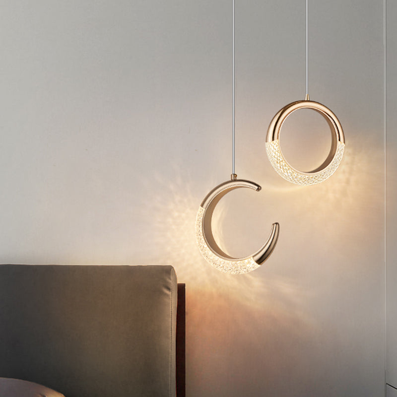 Acrylique Pendentif suspendu de suspension à la lumière de la lumière 1-Light pour chambre à coucher