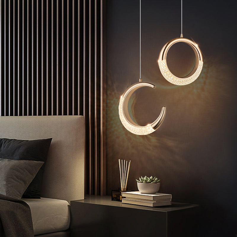Acrylique Pendentif suspendu de suspension à la lumière de la lumière 1-Light pour chambre à coucher