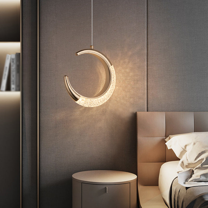 Acrylique Pendentif suspendu de suspension à la lumière de la lumière 1-Light pour chambre à coucher
