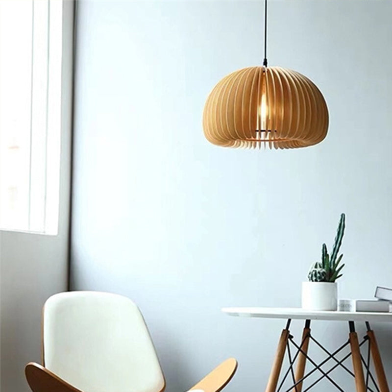 Pumpkin suspension du plafond bois moderne 1-Light plafond pendentif léger