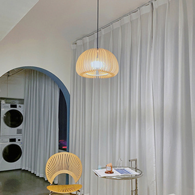 Pumpkin suspension du plafond bois moderne 1-Light plafond pendentif léger