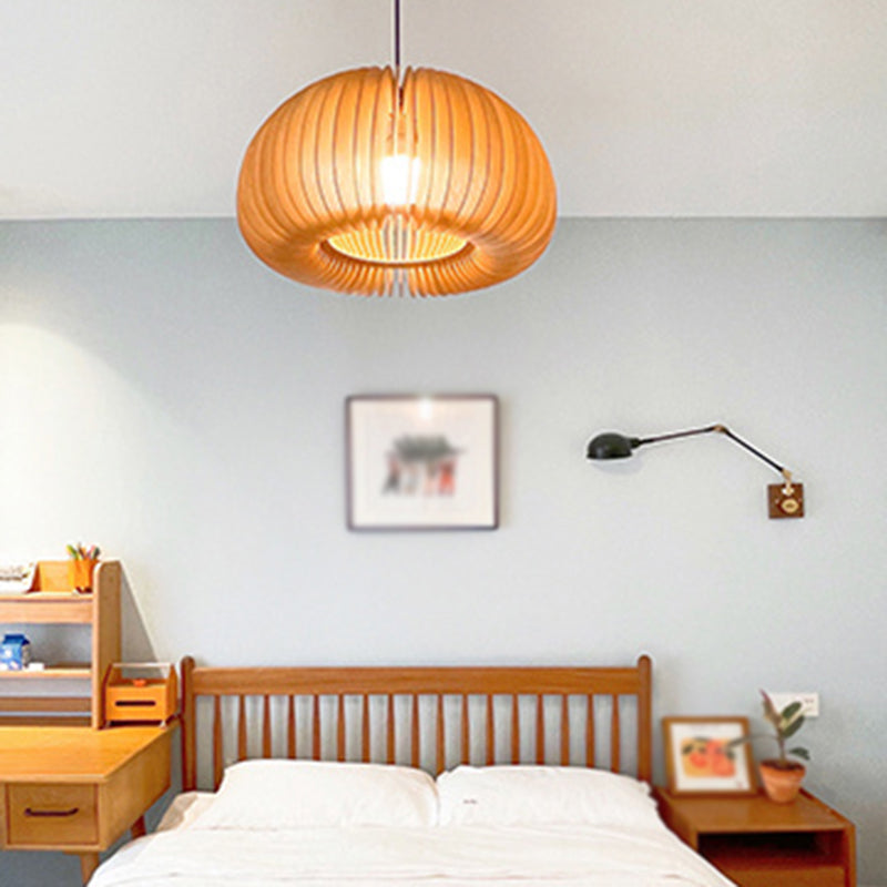 Pumpkin suspension du plafond bois moderne 1-Light plafond pendentif léger