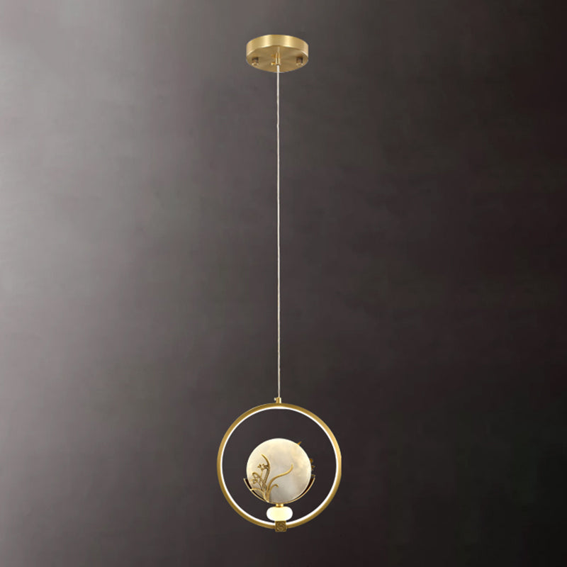 Kit de lampe suspendue en marbre moderne à 1 light