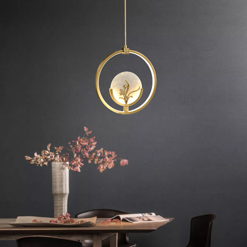 Kit de lampe suspendue en marbre moderne à 1 light