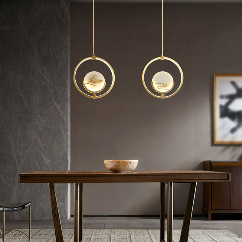 Kit de lampe suspendue en marbre moderne à 1 light