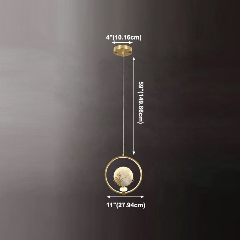 Kit de lampe suspendue en marbre moderne à 1 light