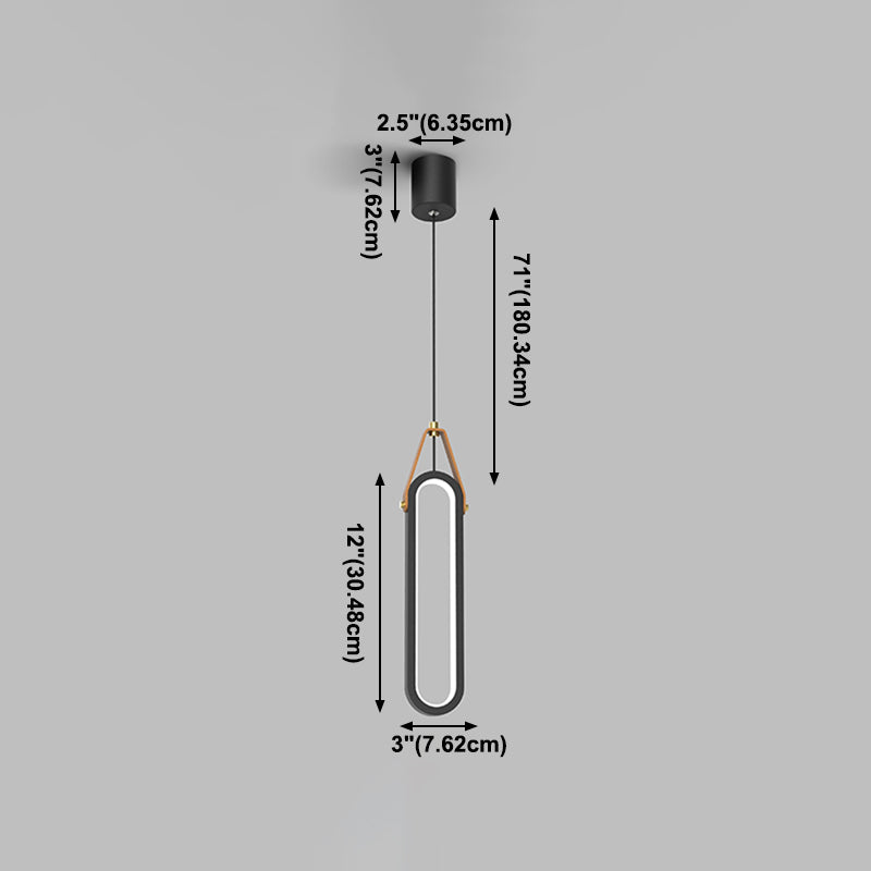 Kit de lumière suspendue linéaire moderne en métal 1-Light Pendant Light pour la chambre