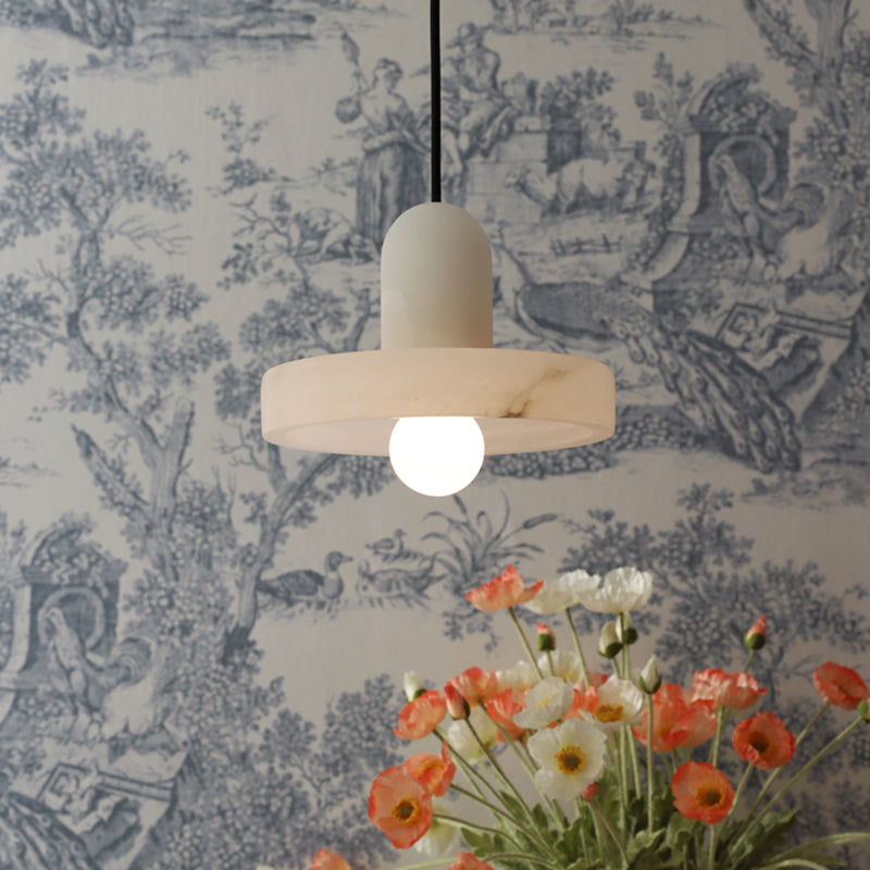 Éclairage suspendu de forme unique Marbre de style moderne 1 pendentif léger pour le chevet