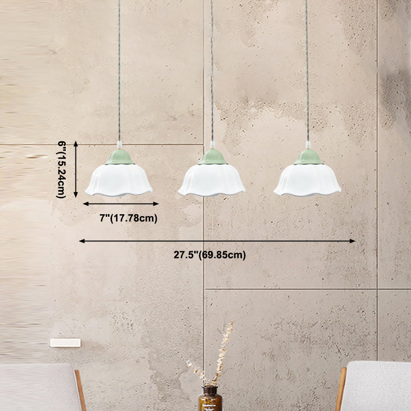Bowl Shape Hanging Lighting Industrial Style Glass Multi Light Hanging Lamp for Bedroom
