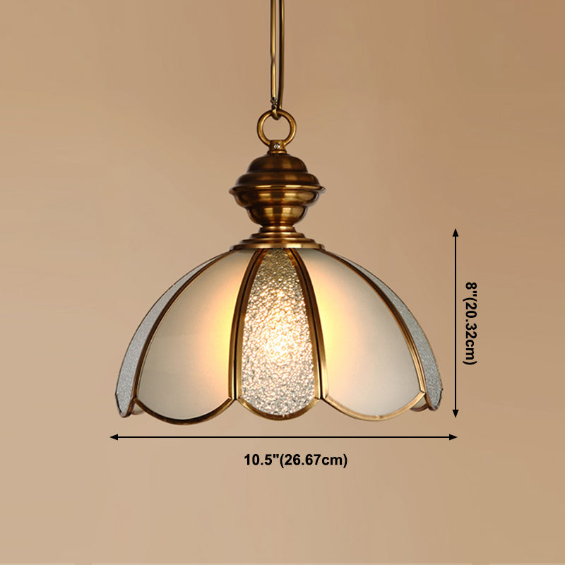 Forma ciotola illuminazione appesa vetro in stile industriale 1 lampada a sospensione leggera per letto