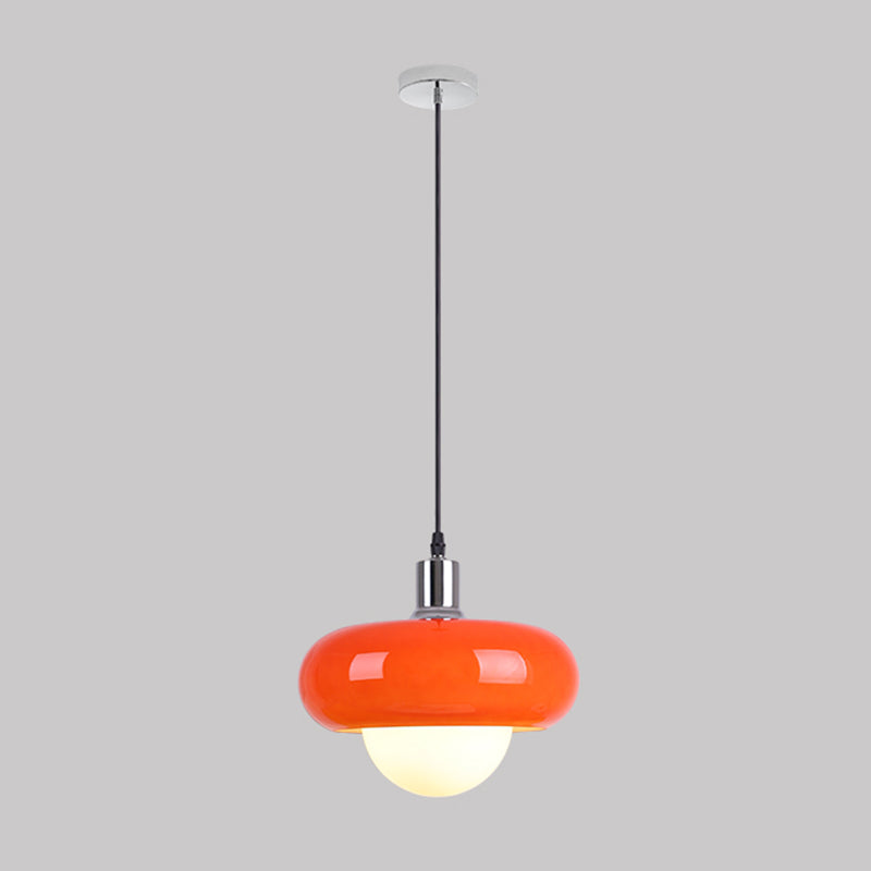 Nordic moderne 1-Light Pendant Light Drum Glass Prending Pendant Pendant Light for Bedroom