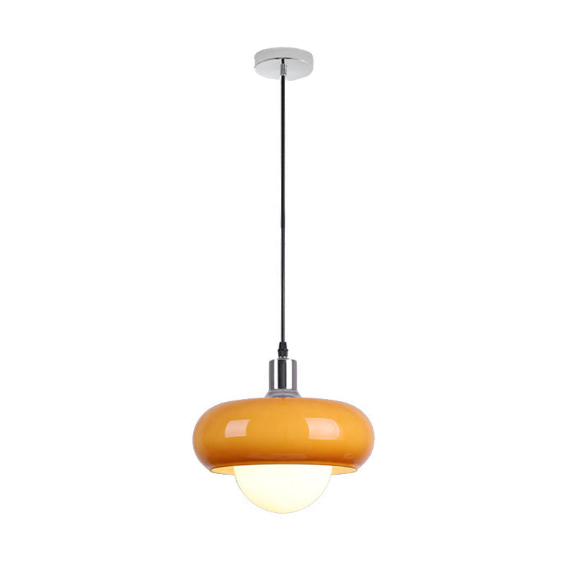 Nordic moderne 1-Light Pendant Light Drum Glass Prending Pendant Pendant Light for Bedroom