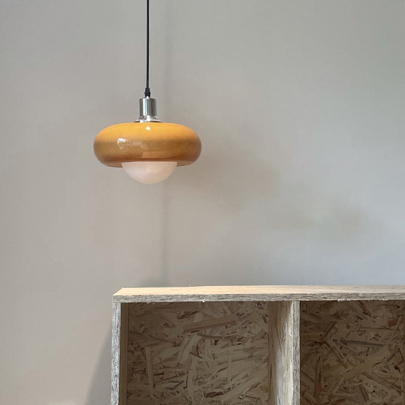 Nordic moderne 1-Light Pendant Light Drum Glass Prending Pendant Pendant Light for Bedroom