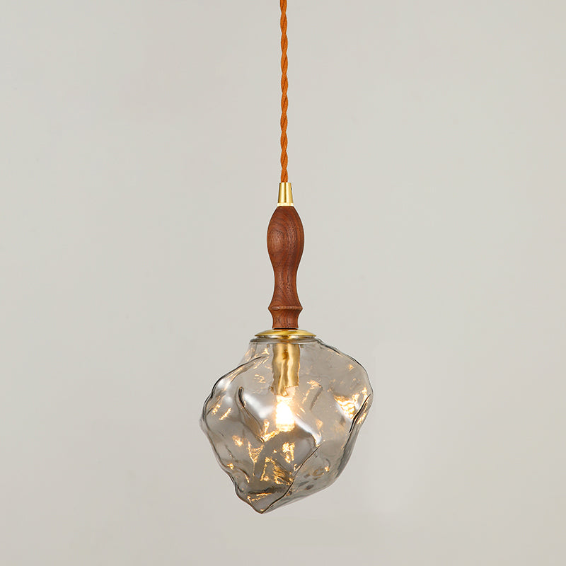 Kit de lumière en verre transparent léger en verre transparent à 1 lumière pour salle à manger