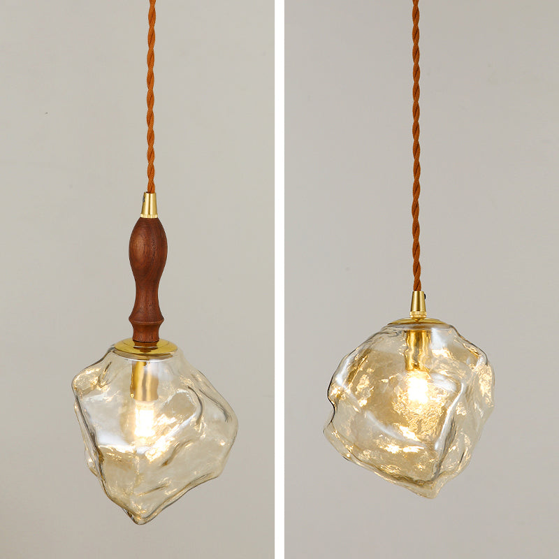 Kit de lumière en verre transparent léger en verre transparent à 1 lumière pour salle à manger