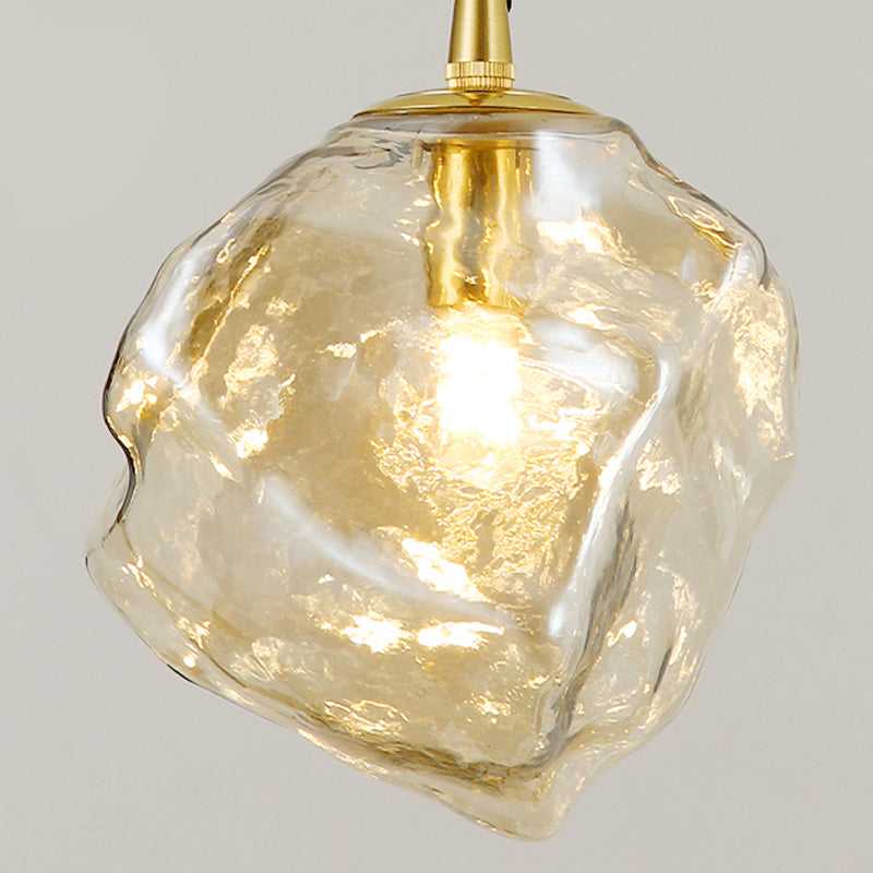 Kit de lumière en verre transparent léger en verre transparent à 1 lumière pour salle à manger