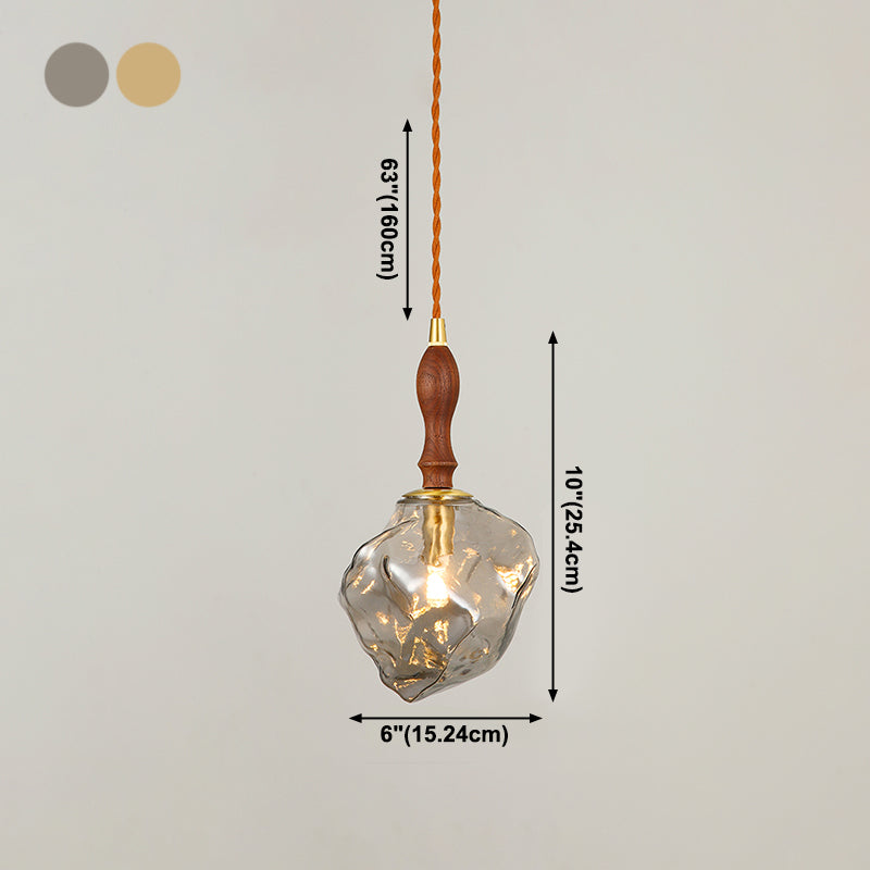 Kit de lumière en verre transparent léger en verre transparent à 1 lumière pour salle à manger
