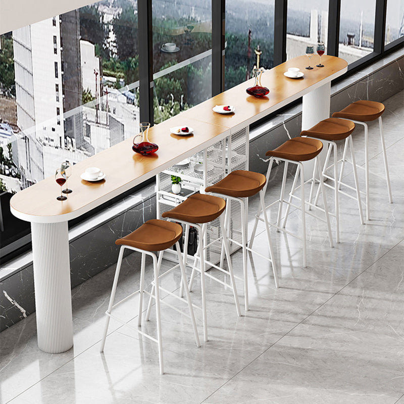 Glam Style Bar Table Gray Top Pub Table with Cabinet for Dining Room