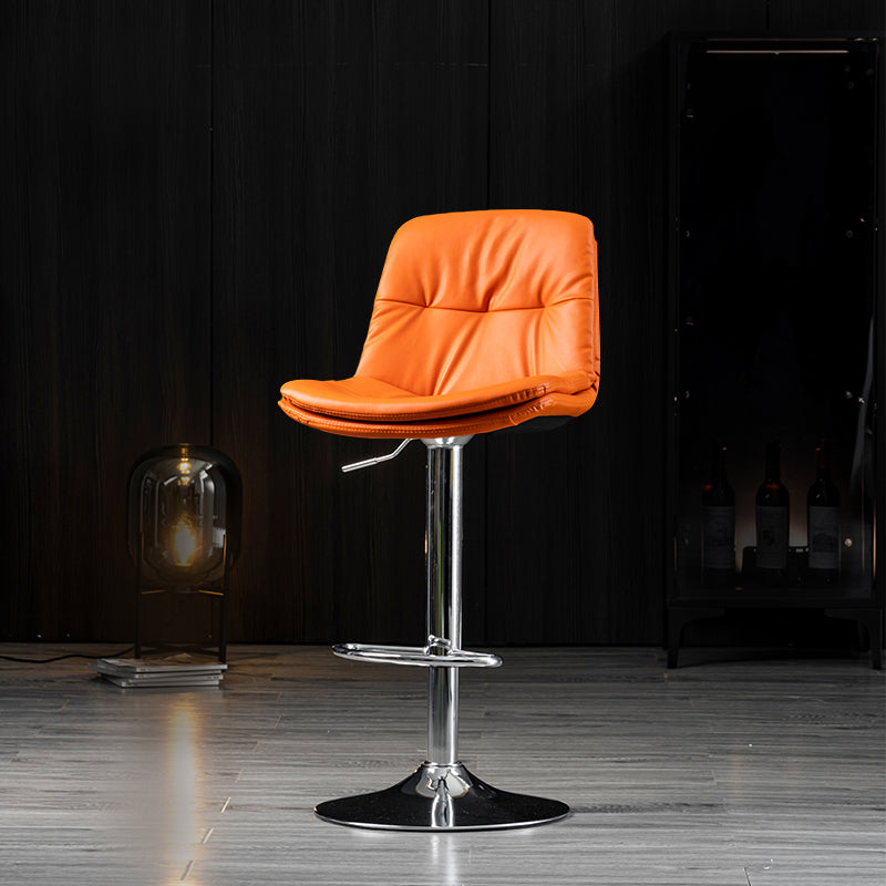 Taburete de Bar giratorio ajustable para interiores, taburete con respaldo y reposapiés, taburete para mostrador