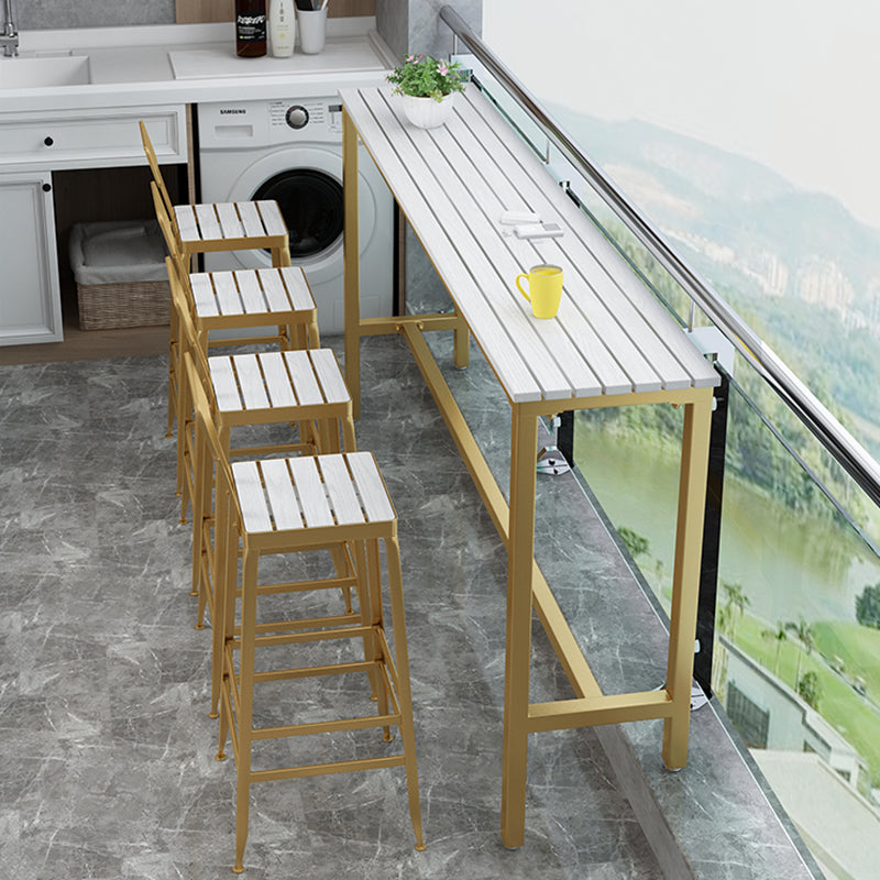 Metal Rectangle Fixed Table Bistro Bar Desk Outdoor Modern Bar Height Cocktail Table