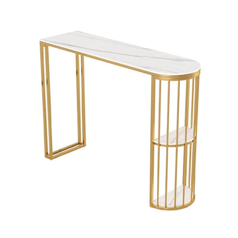 Tavolo da cocktail top in pietra glam in stile 42 pollici in metallo tavolo da base in metallo