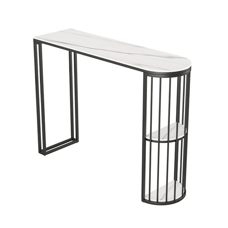 Tavolo da cocktail top in pietra glam in stile 42 pollici in metallo tavolo da base in metallo