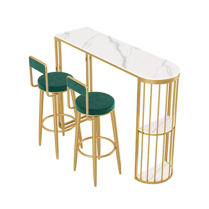 Tavolo da cocktail top in pietra glam in stile 42 pollici in metallo tavolo da base in metallo