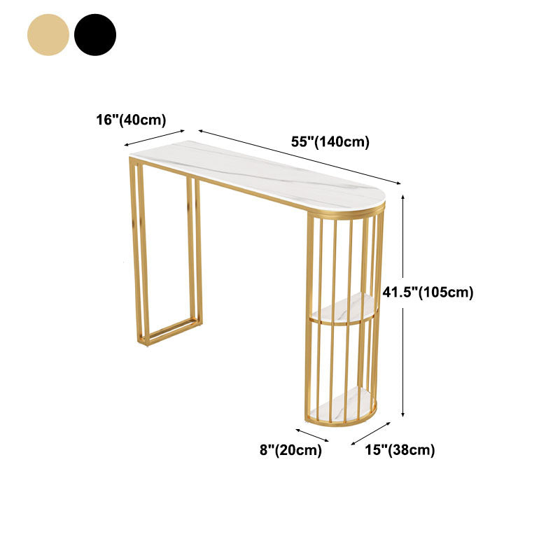 Tavolo da cocktail top in pietra glam in stile 42 pollici in metallo tavolo da base in metallo