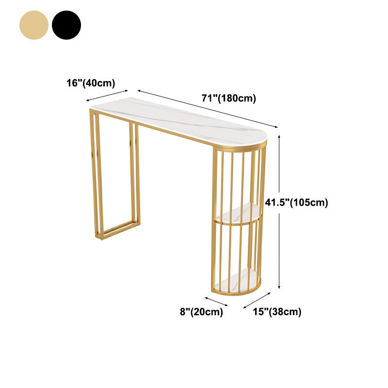 Tavolo da cocktail top in pietra glam in stile 42 pollici in metallo tavolo da base in metallo
