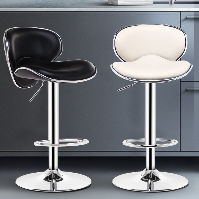 Drehbare, moderne Barhocker aus PU-Leder mit höhenverstellbarer Rückenlehne und Thekenstuhl