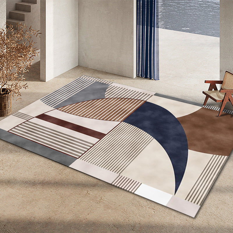 Tapis graphique en vert foncé Rapis graphique Polyester Tapis résistant aux taches pour la décoration intérieure