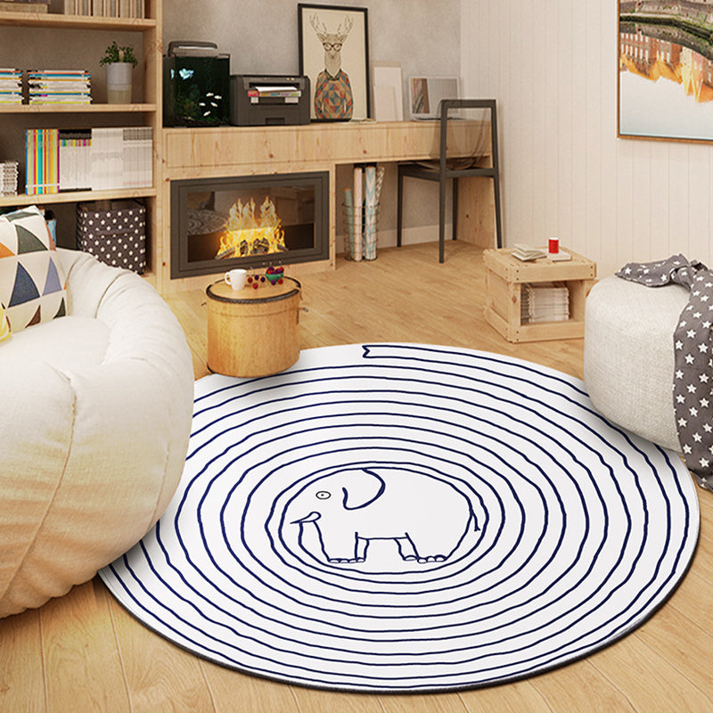 Apricot Modern Rug Polyester Stripe Indoor Rug Washable Rug for Living Room