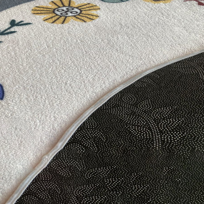 Zwart Boheems Trug Polyester Grafisch Tapijt Non-Slip Backing Rug voor salon