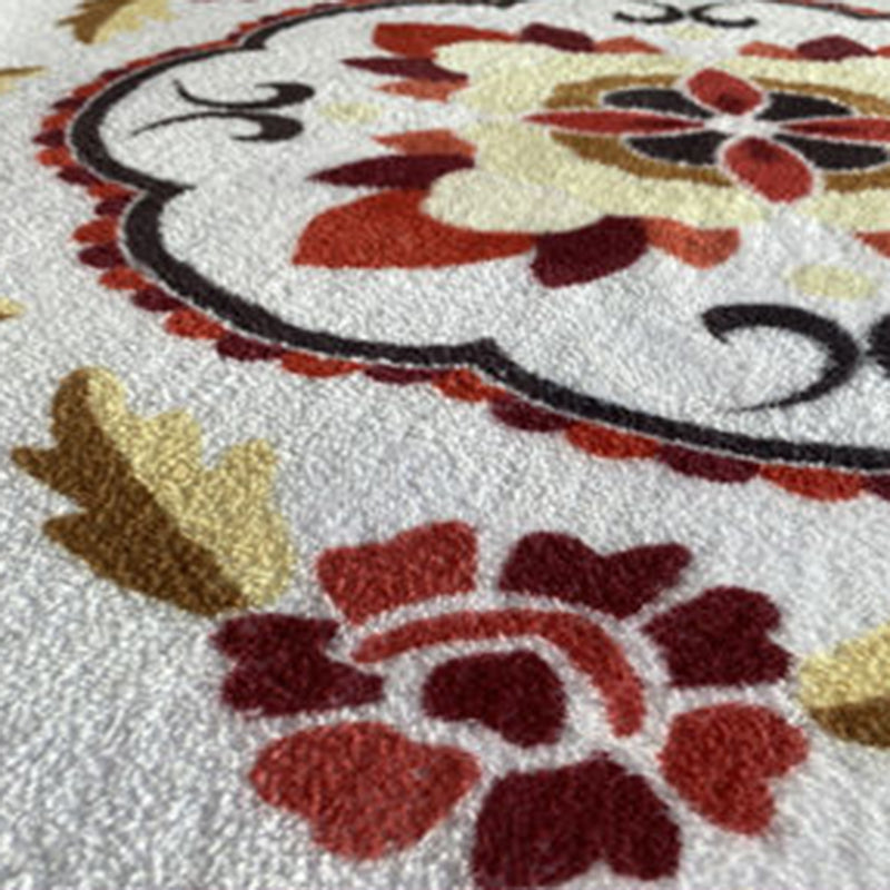 Zwart Boheems Trug Polyester Grafisch Tapijt Non-Slip Backing Rug voor salon