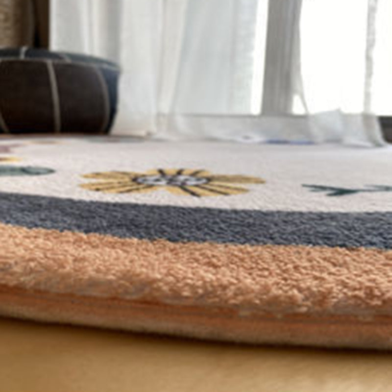 Zwart Boheems Trug Polyester Grafisch Tapijt Non-Slip Backing Rug voor salon