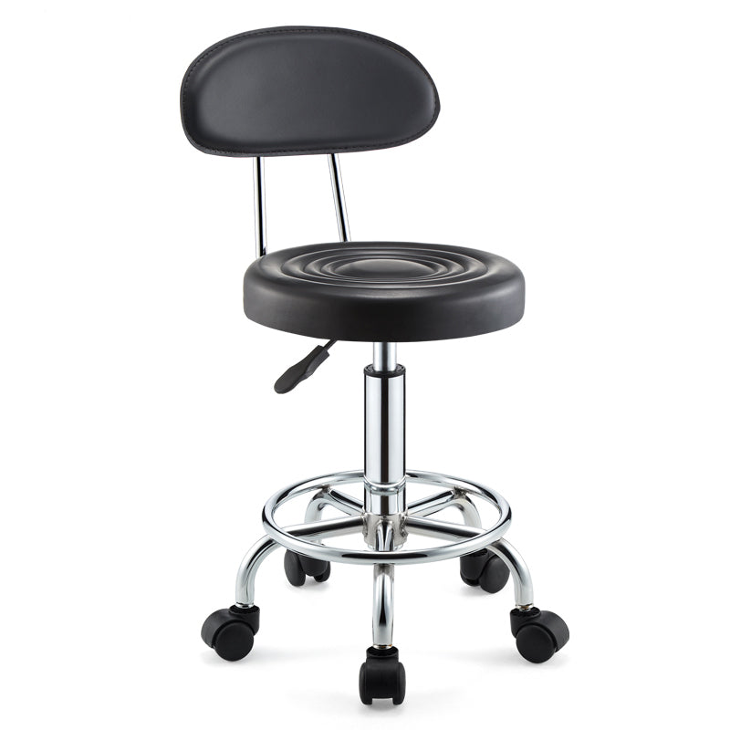 Modern Armless Liftable Counter Stool Iron Bedroom Bar Stool with Cushion and Pedal