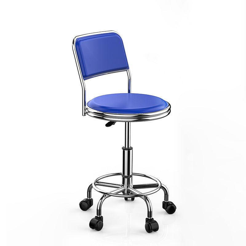 Modern Armless Liftable Counter Stool Iron Bedroom Bar Stool with Cushion and Pedal