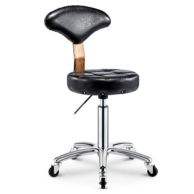 Modern Armless Liftable Counter Stool Iron Bedroom Bar Stool with Cushion and Pedal