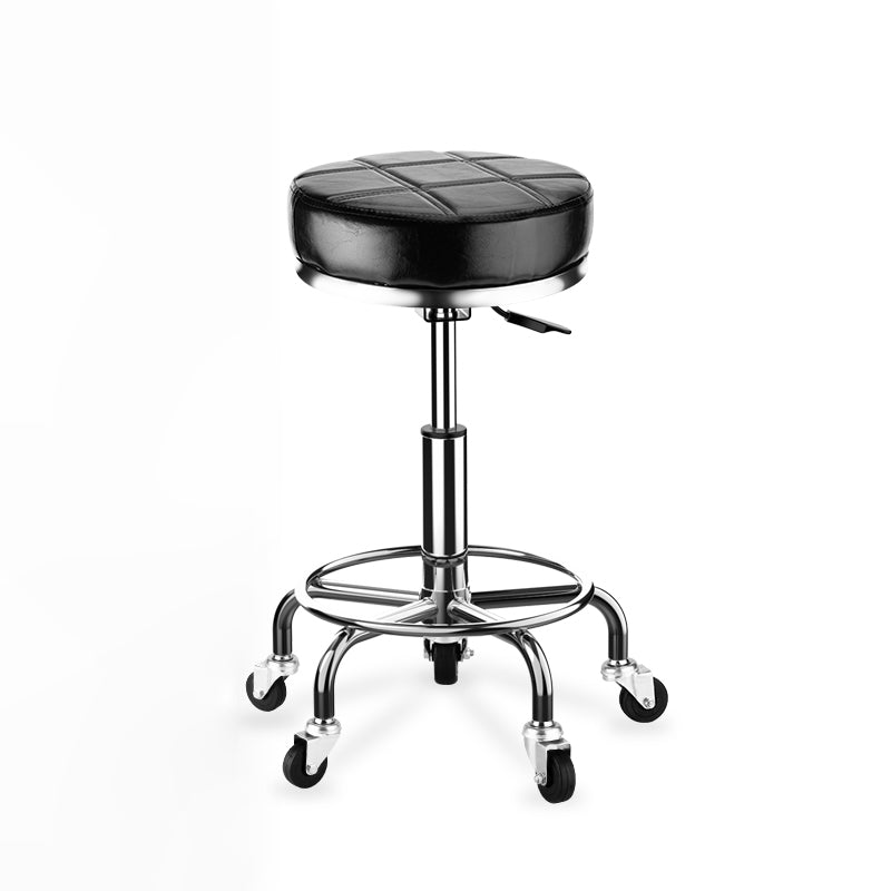 Modern Armless Liftable Counter Stool Iron Bedroom Bar Stool with Cushion and Pedal