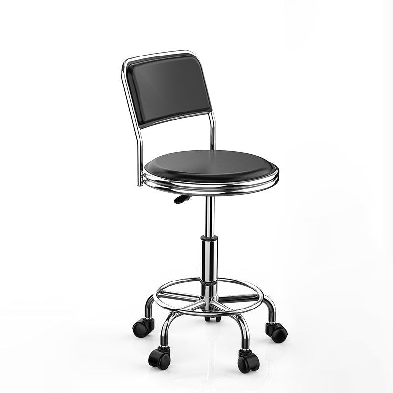 Modern Armless Liftable Counter Stool Iron Bedroom Bar Stool with Cushion and Pedal