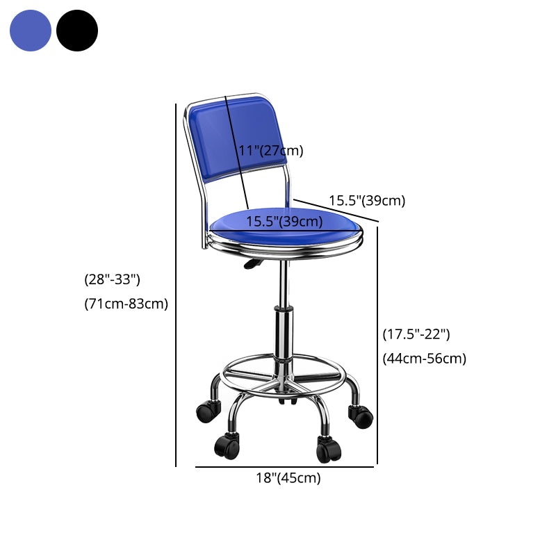 Modern Armless Liftable Counter Stool Iron Bedroom Bar Stool with Cushion and Pedal