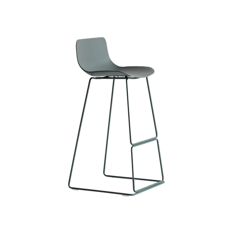 Contemporary Plastic Barstool Bristol Bar Stool With Metal Legs and Low Back
