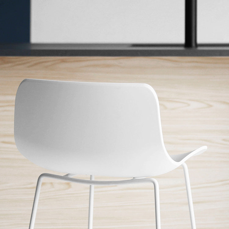 Contemporary Plastic Barstool Bristol Bar Stool With Metal Legs and Low Back